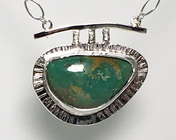 Mexican Turquoise Pendant in Sterling Silver